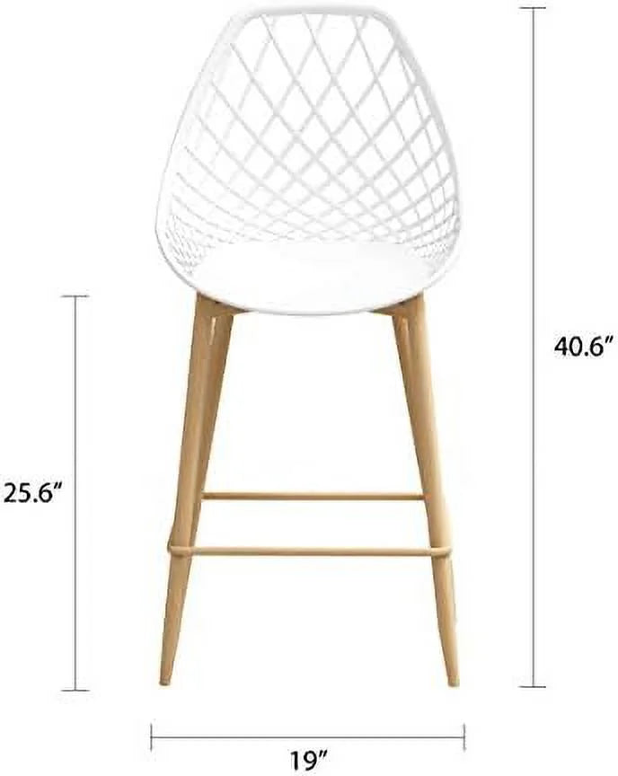 White Counter Chair Set of 2 Z30058
