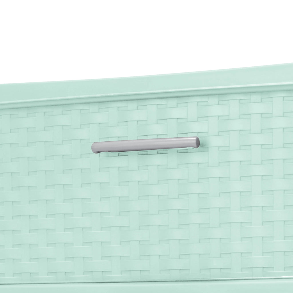 3 Drawer Wide Weave Tower White G308