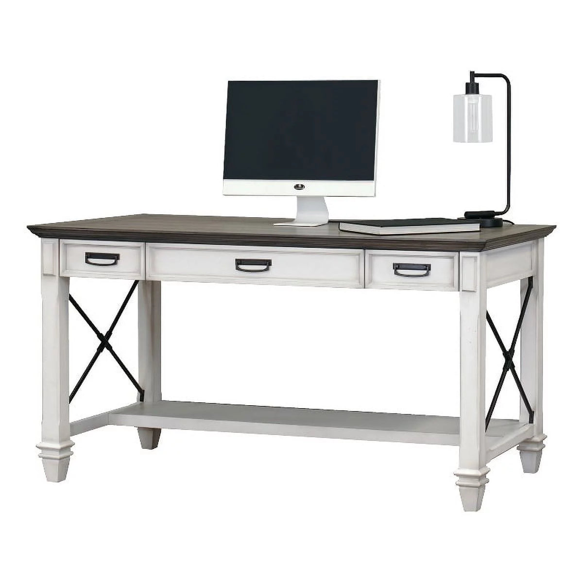 White Wood Height Adjustable Sit/Stand Desk D39175