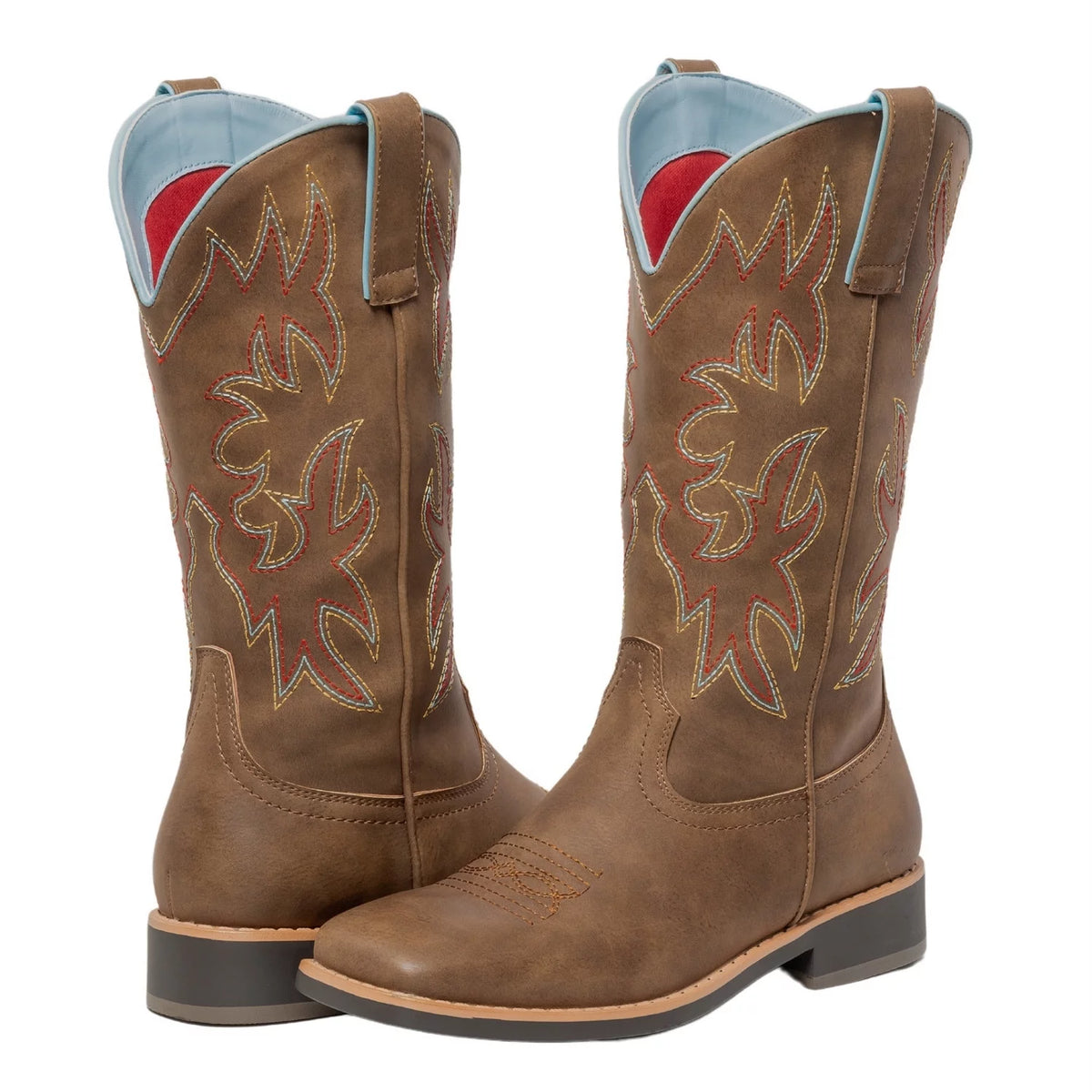 Brown Square Toe Western Cowboy Boots M75484