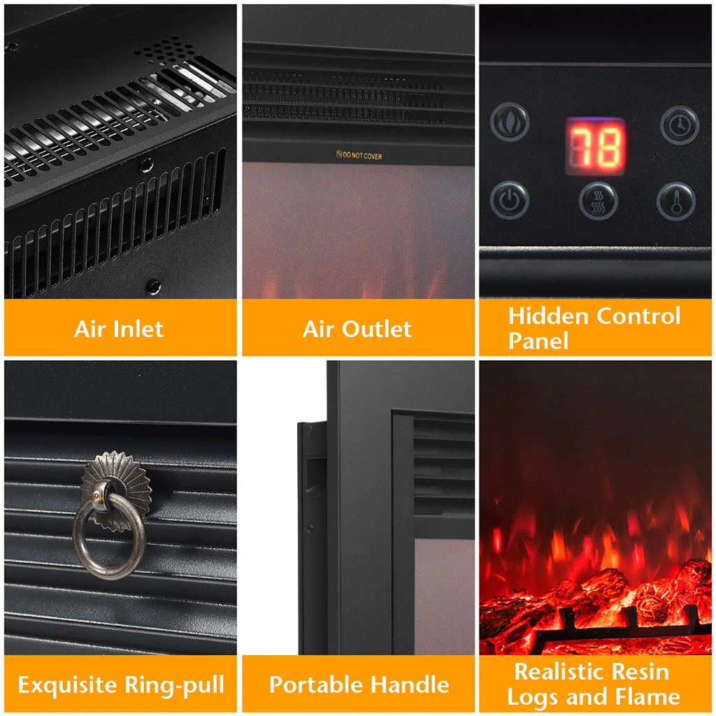 28.5 Electric Fireplace Insert Heater with Remote Y1681