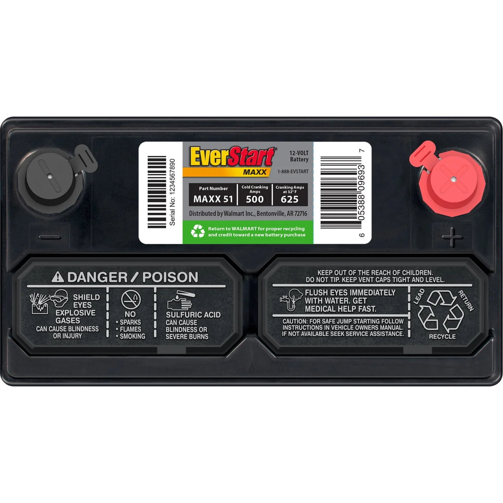 Lead Acid Automotive Battery Group Size 51 12 Volt 500 CCA P4823