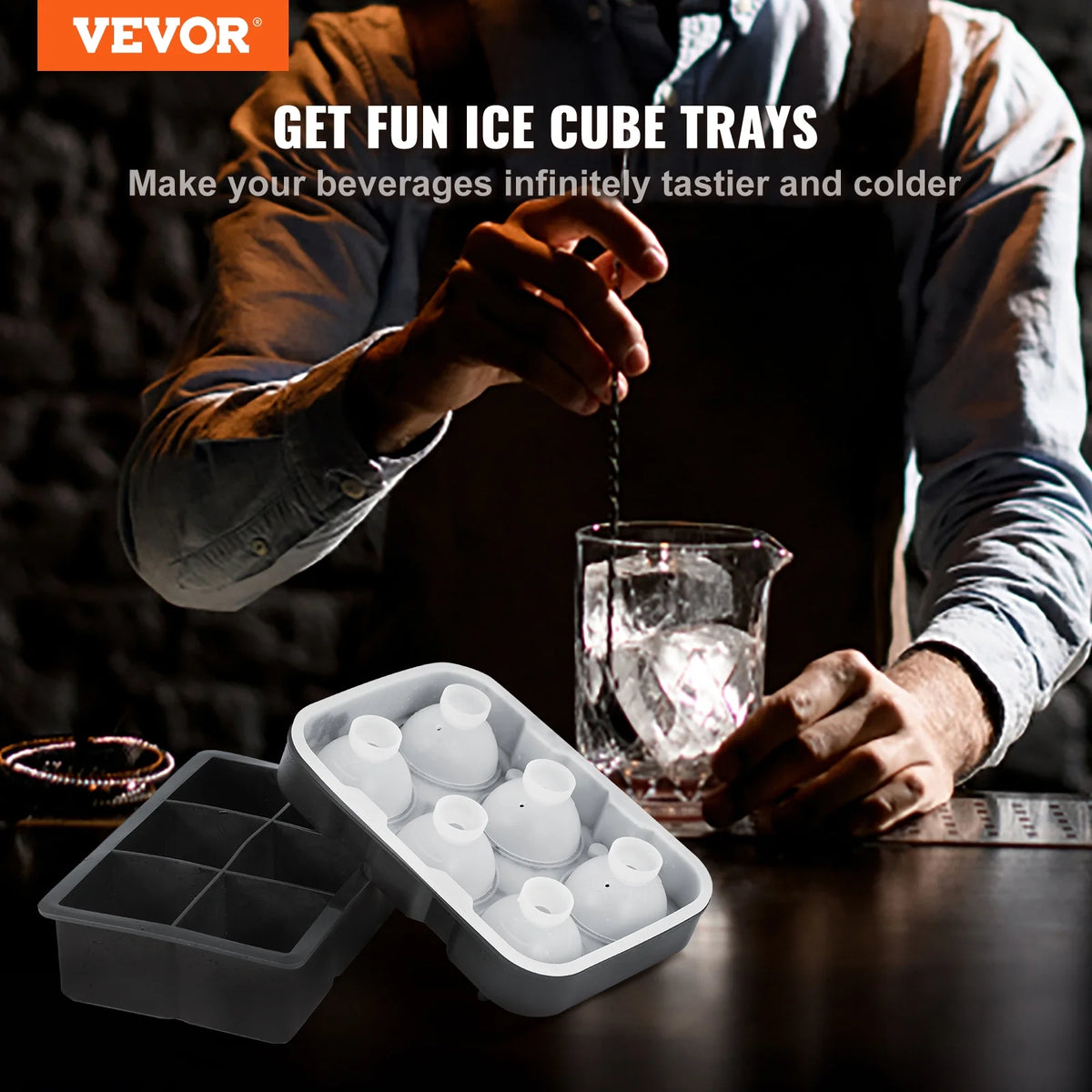 Silicone Ice Cube Tray with Lid 2 Packs X30148