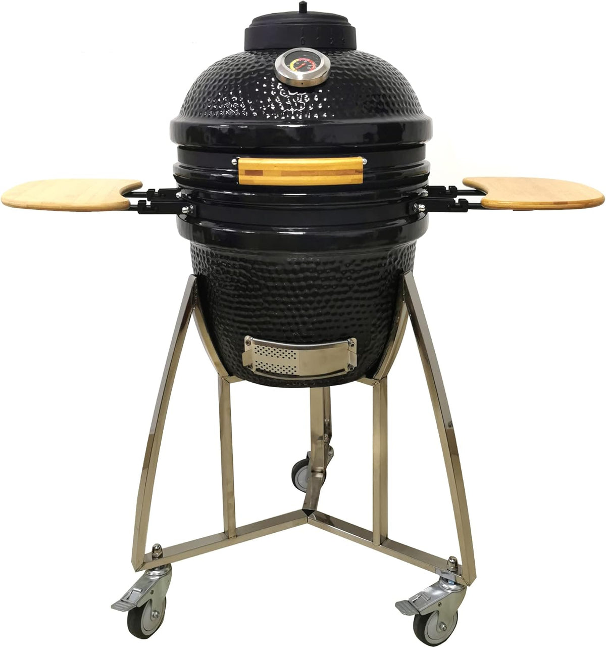 24 Kamado Ceramic Grill with Stainless Steel Cart I85126