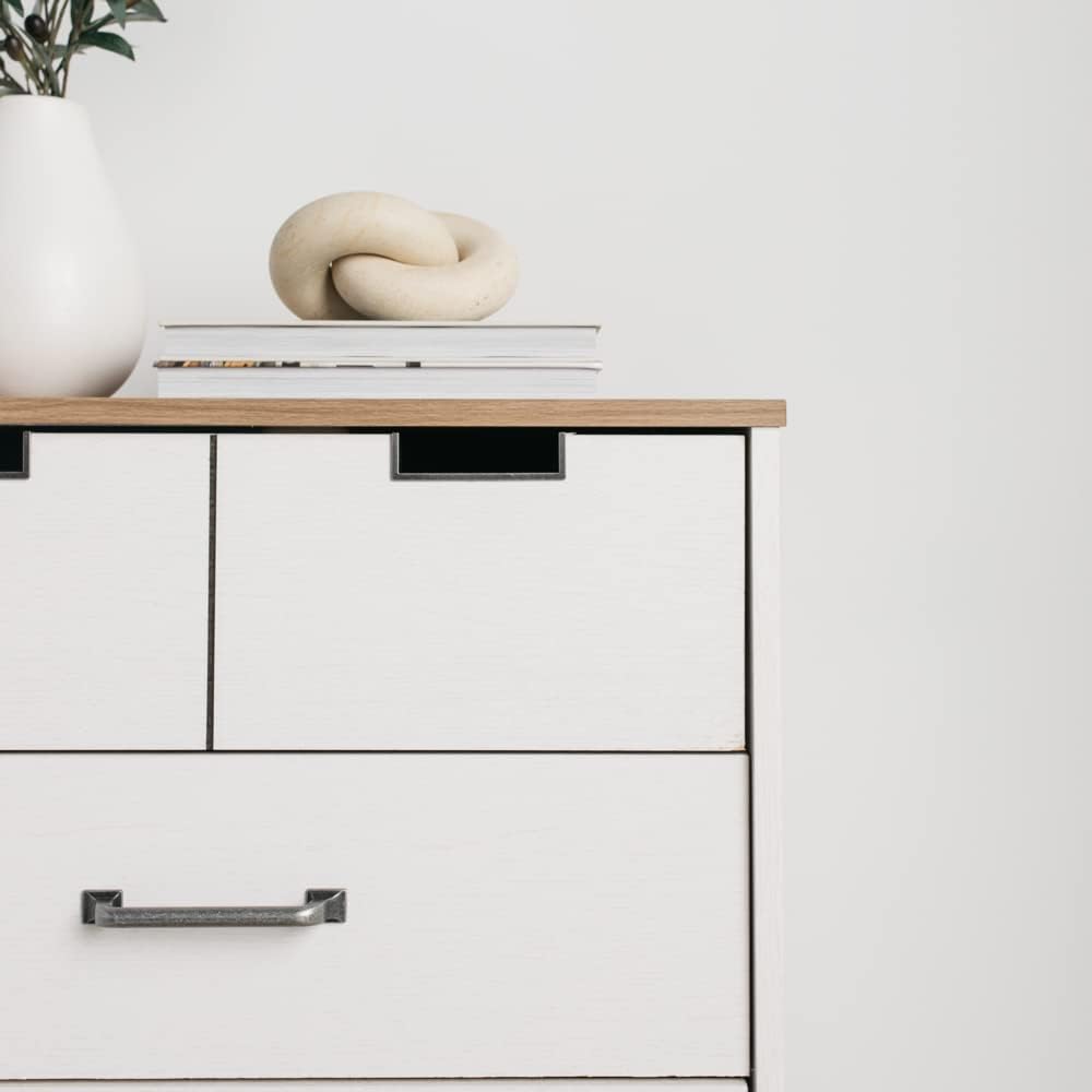 White 5 Drawer Wood Chest V95765