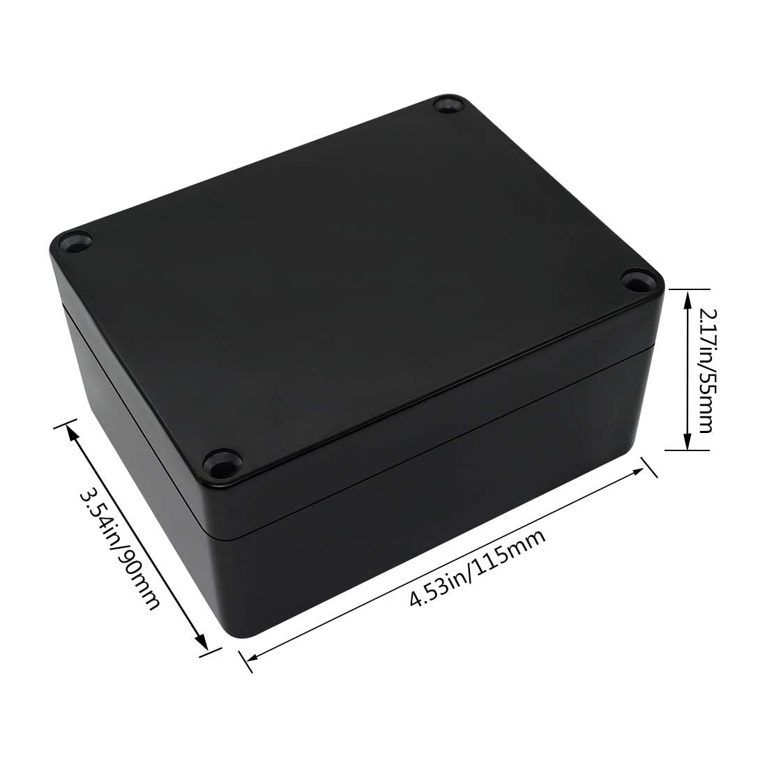 ABS Plastic Electrical Project Box Black 4.5 x 3.5 x 2.1 inch S5156