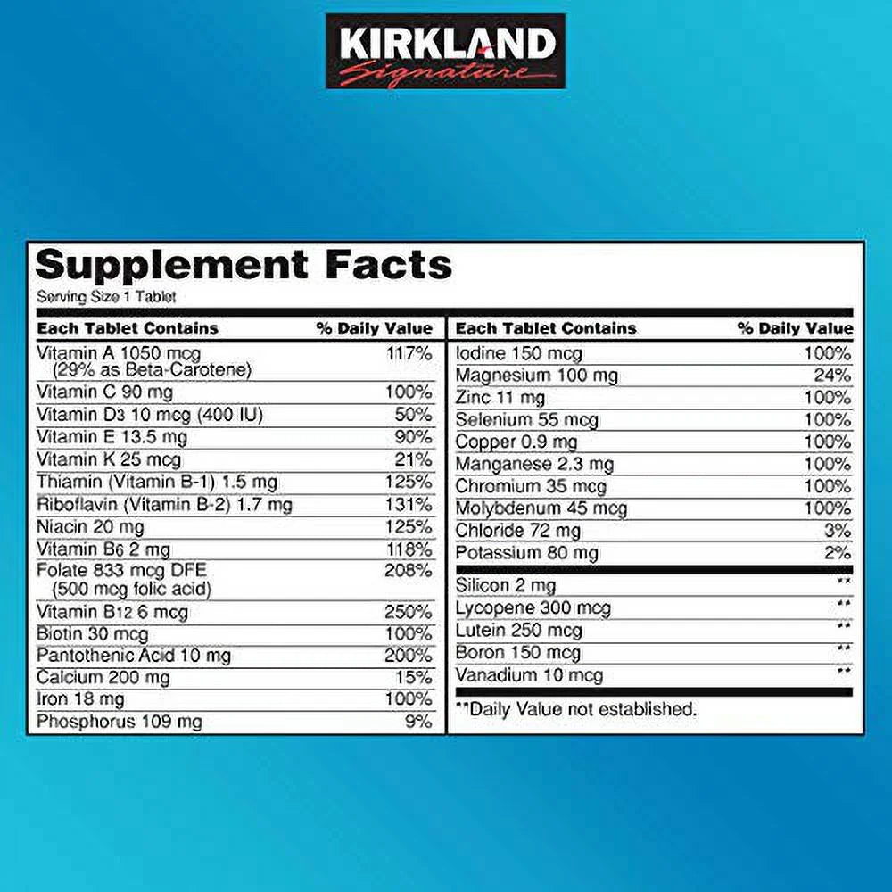 Multi Vitamins & Minerals Tablets 500-Count L1495