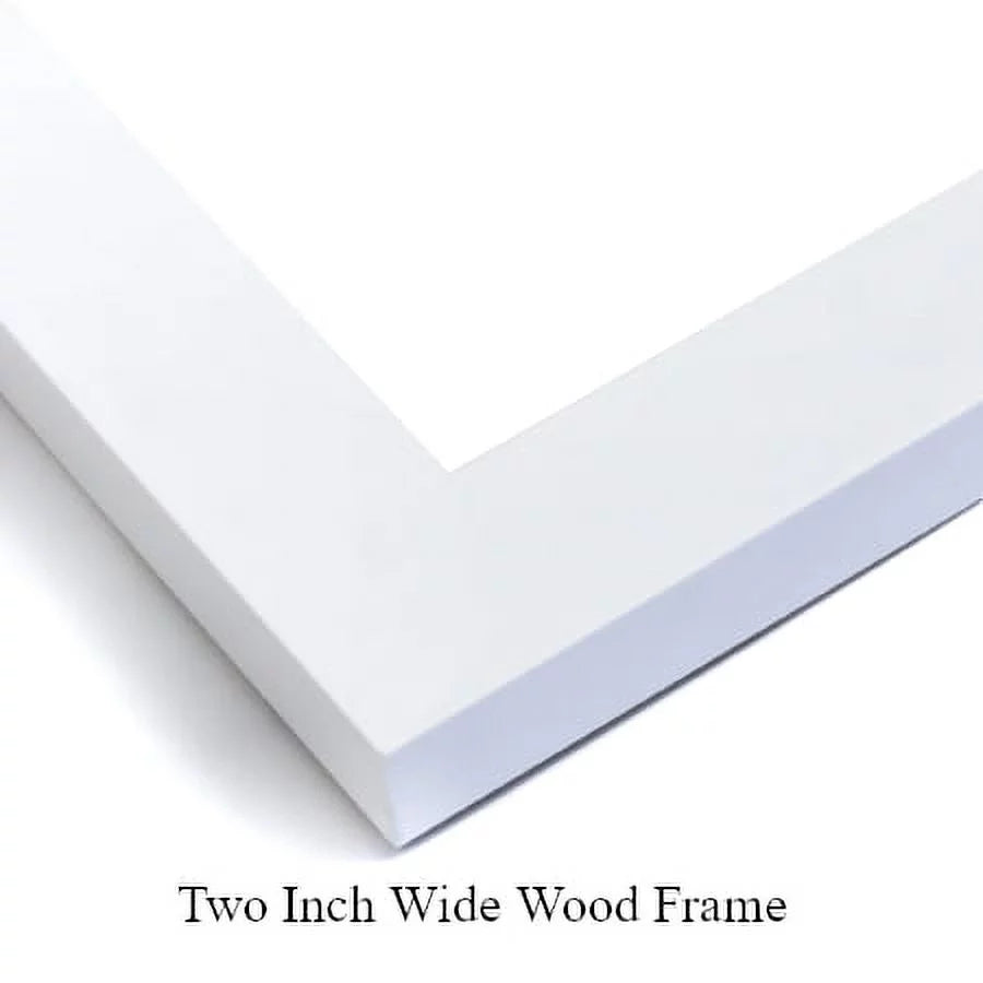 White Modern Wood Framed Art Print R514