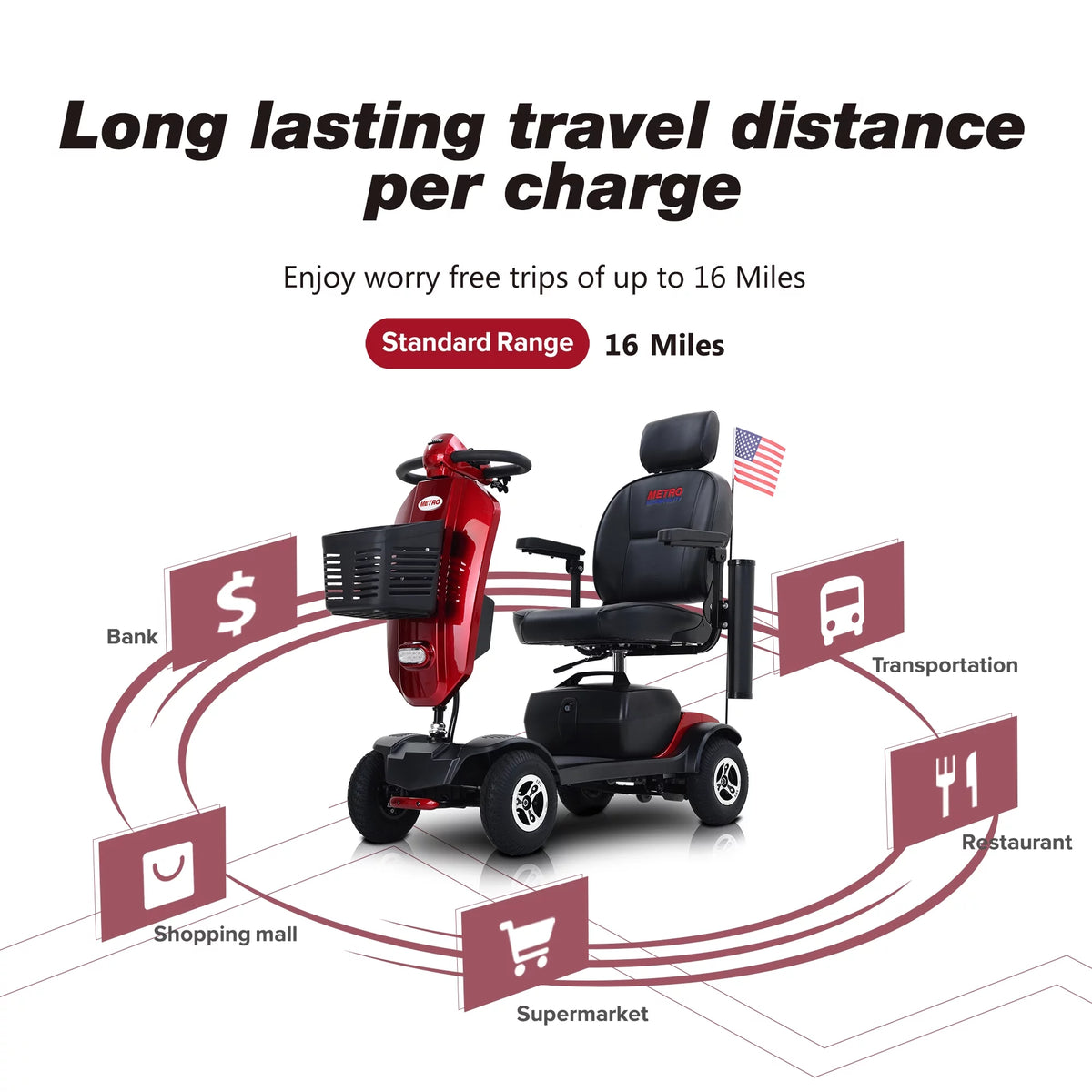 Foldable Mobility Scooter for 300 lbs V996802