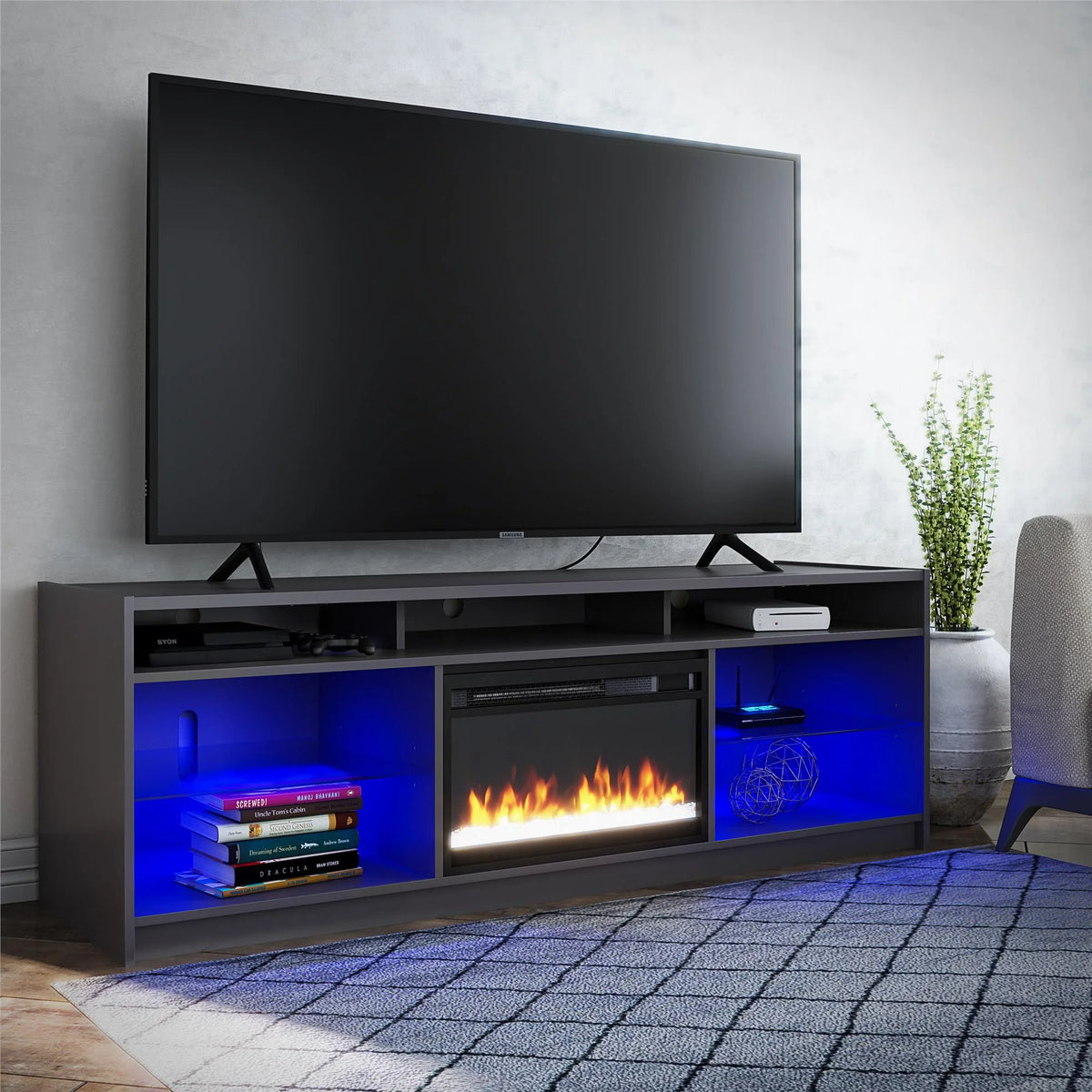 Electric Fireplace TV Stand up to 65" Graphite Gray F25884