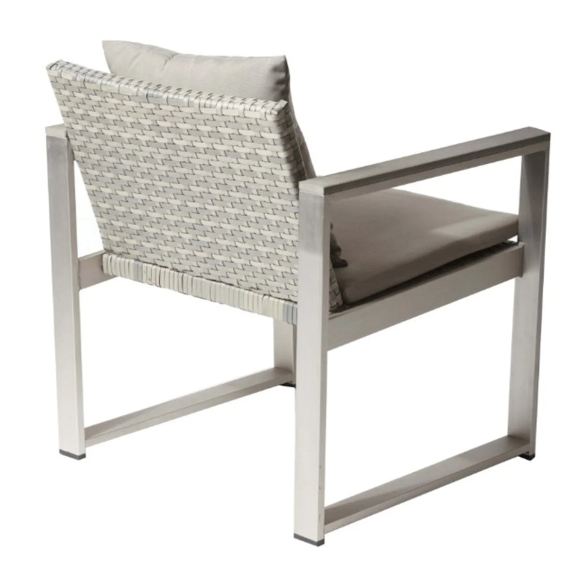 Aluminum Upholstered Cushioned Chair with Rattan G10522
