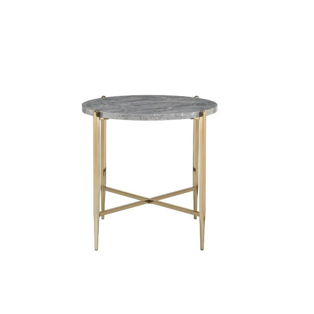 Oval Marble Top End Table X406943