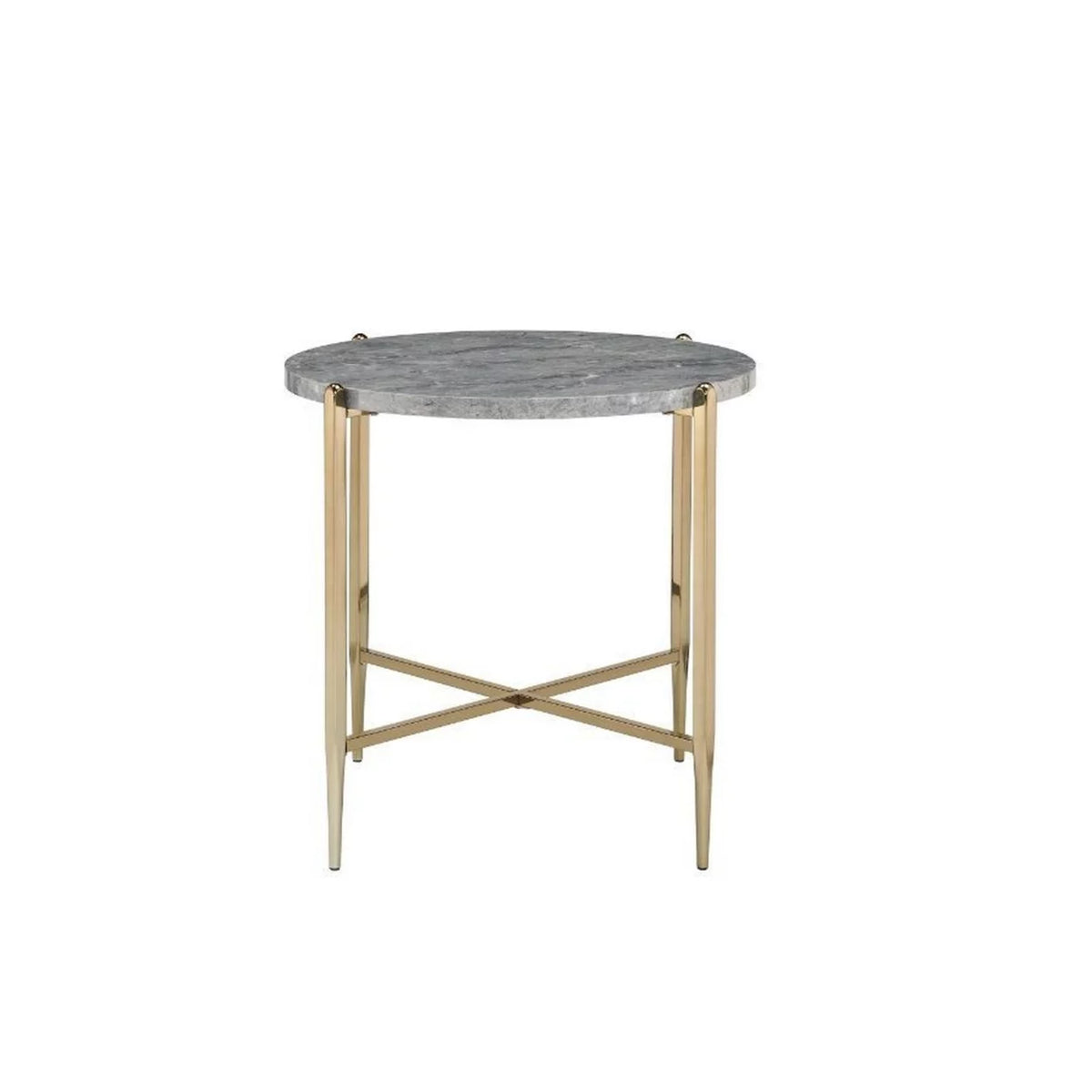 Oval Marble Top End Table X406943