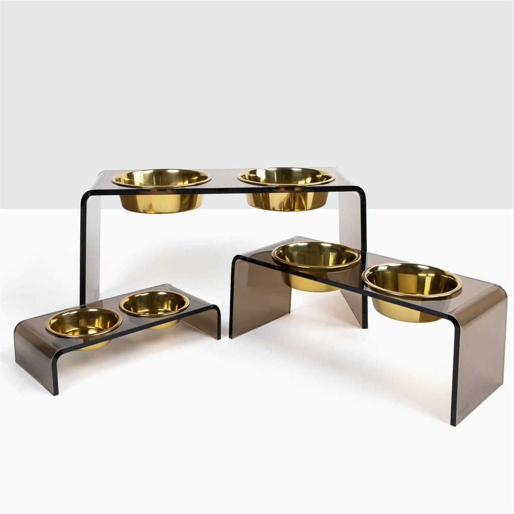 Acrylic Double Bowl Elevated Pet Feeder U557