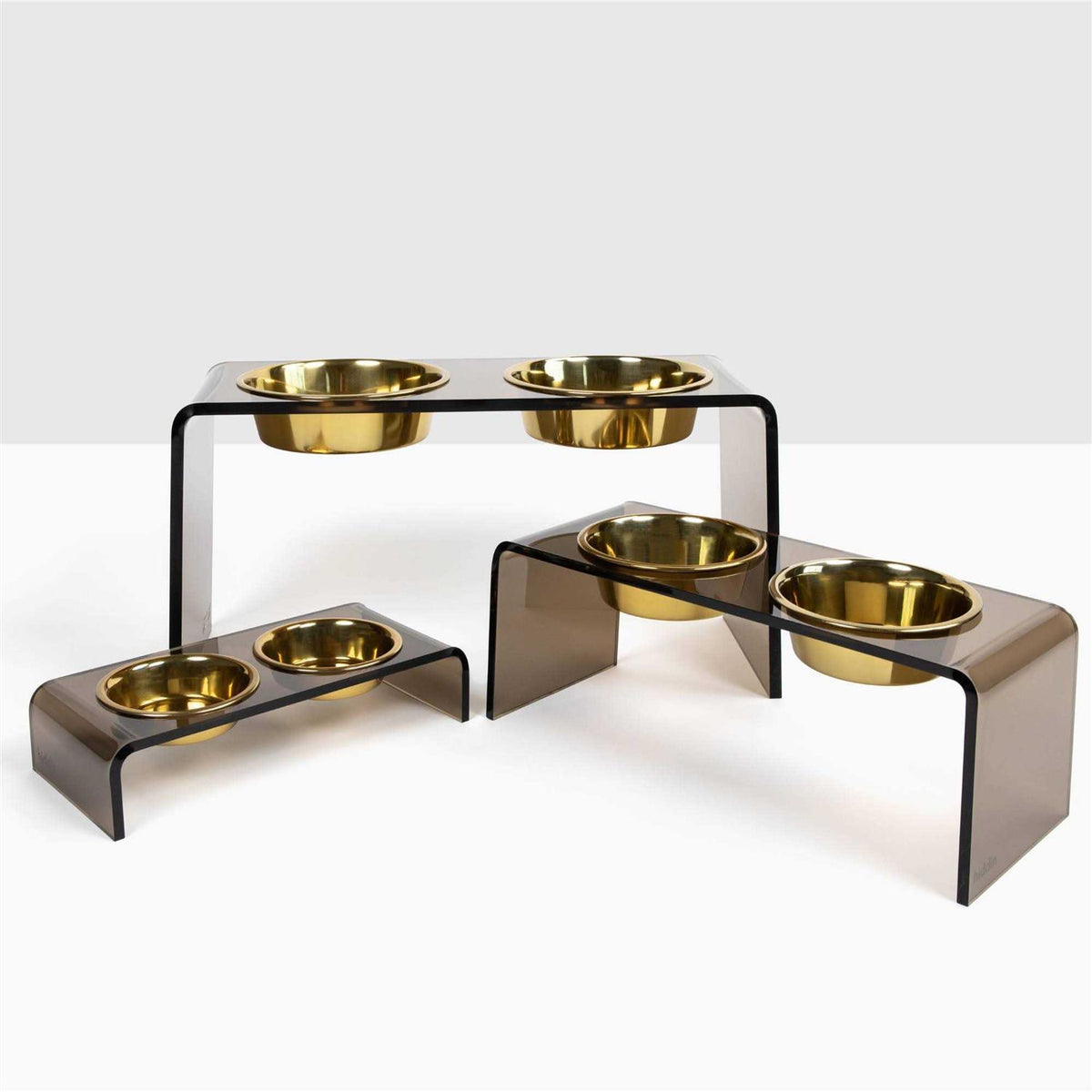Acrylic Double Bowl Elevated Pet Feeder U557
