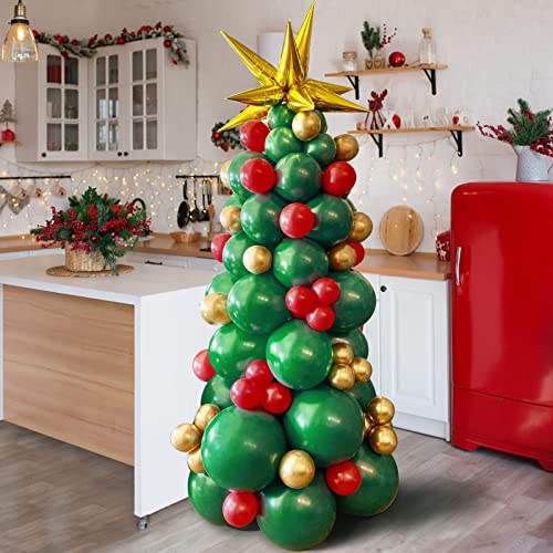 Green Red Golden Christmas Balloon Garland Arch Kit X4384