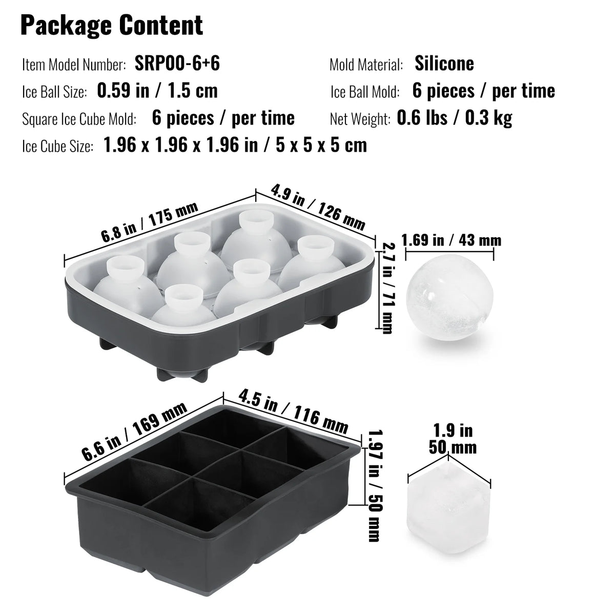 Silicone Ice Cube Tray with Lid 2 Packs X30148