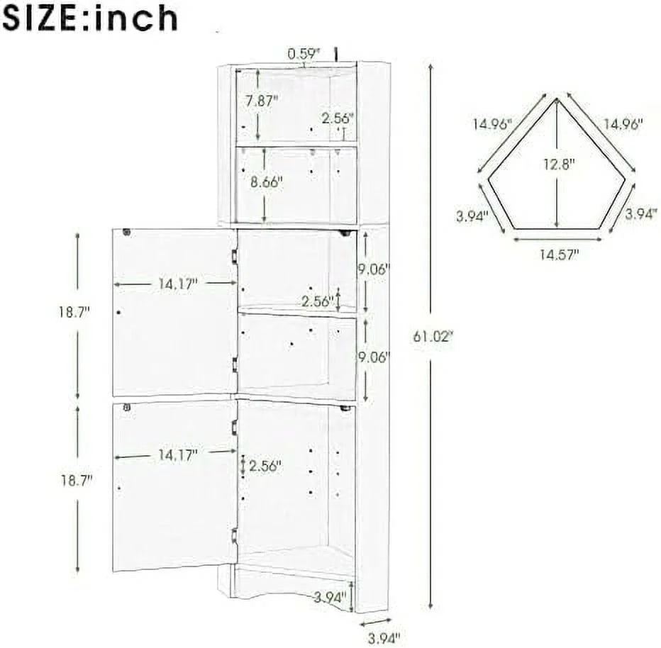 White 3 Drawer MDF Corner Cabinet N6999
