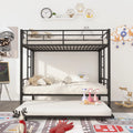 Twin Over Twin Metal Bunk Bed Frame with Trundle P274926