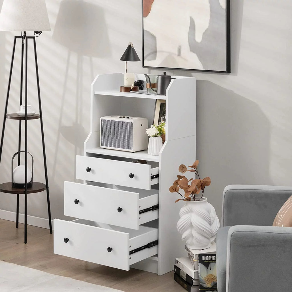 White 3 Drawer Wood Dresser R334156