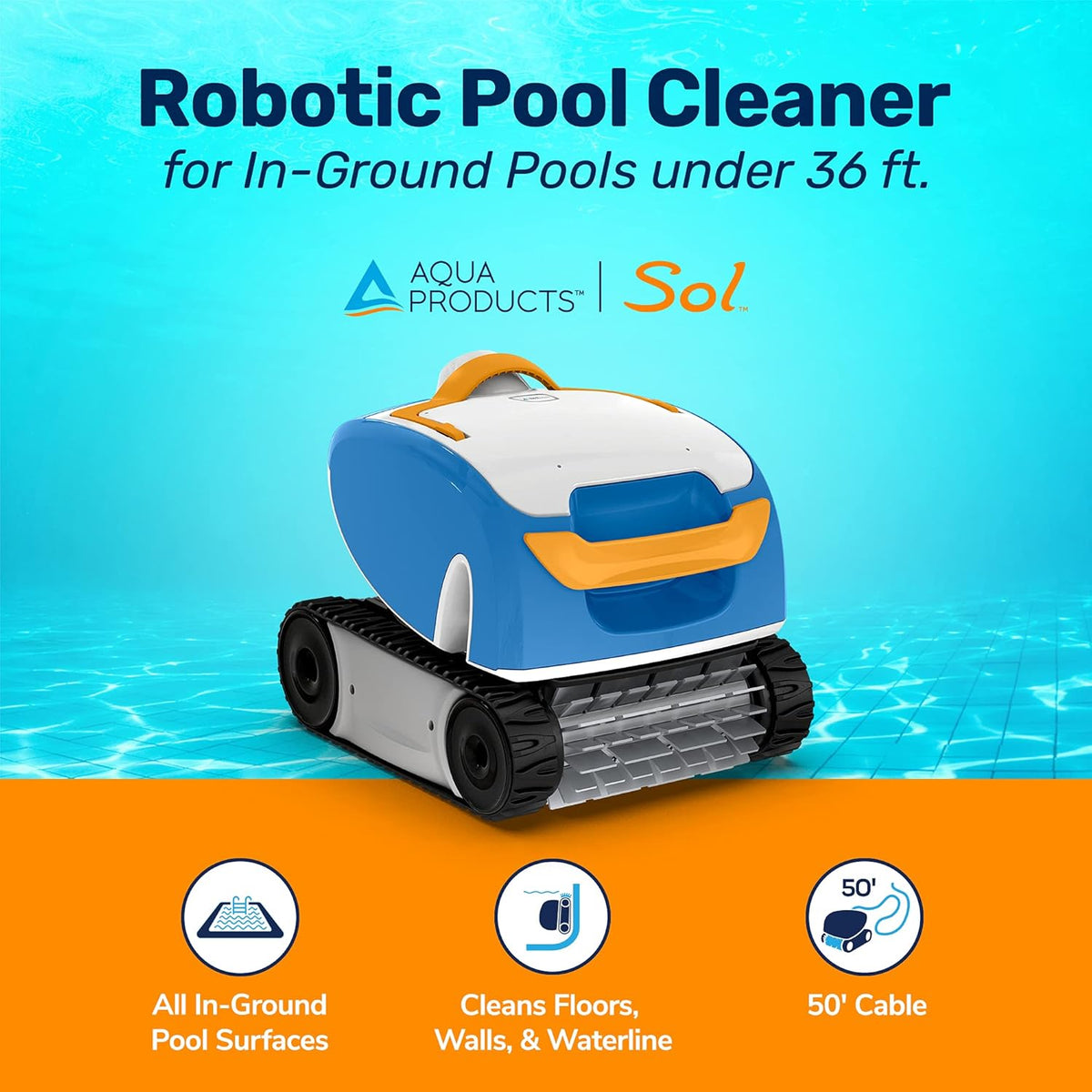 Robotic Pool Cleaner with 50ft Cable I38457