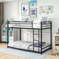 Black Twin Over Twin Metal Bunk Bed with Ladder and Safety Guardrails P97107