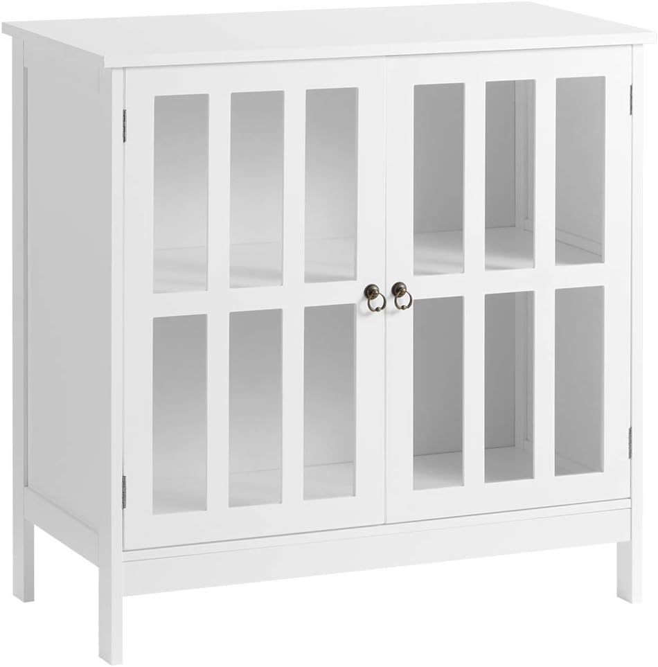 White Wooden Storage Cabinet with Doors W31806