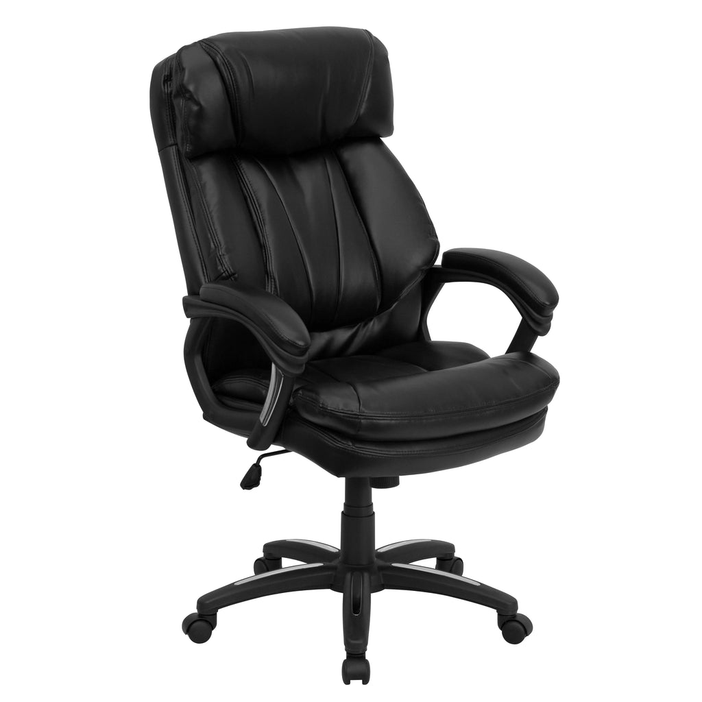 Black LeatherSoft High Back Executive Swivel Office Chair with Arms P971998