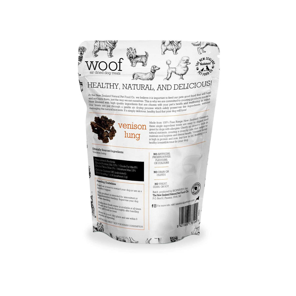 Air Dried Venison Lung Dog Treat F78311