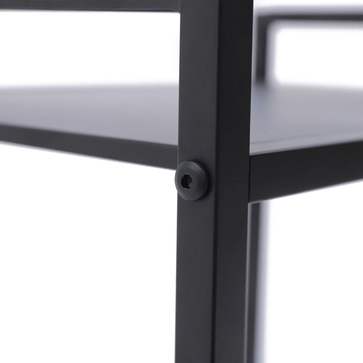 2Tier Computer Tower Stand with Lockable Wheels Black K256