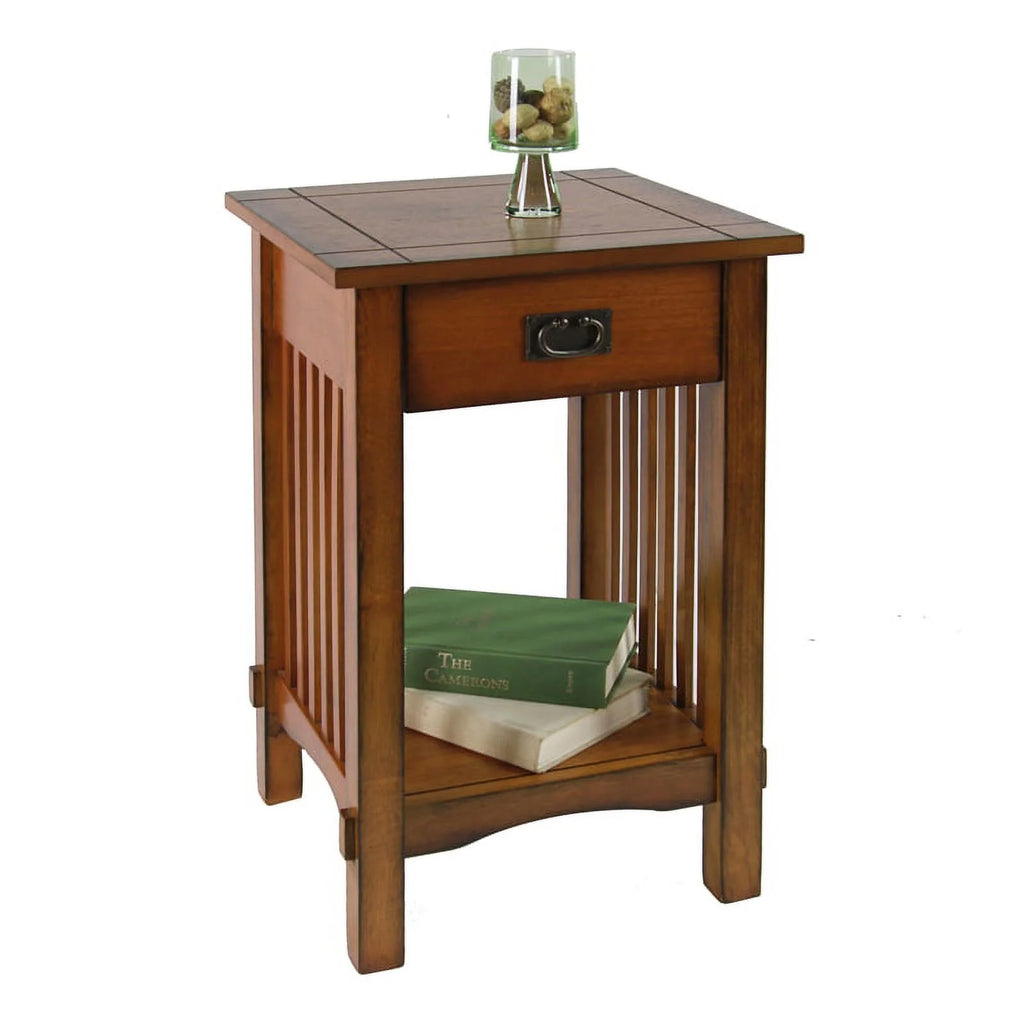 Antique Oak Wood Shelf and End Table Set L3548