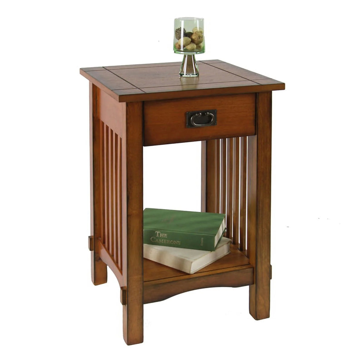 Antique Oak Wood Shelf and End Table Set L3548