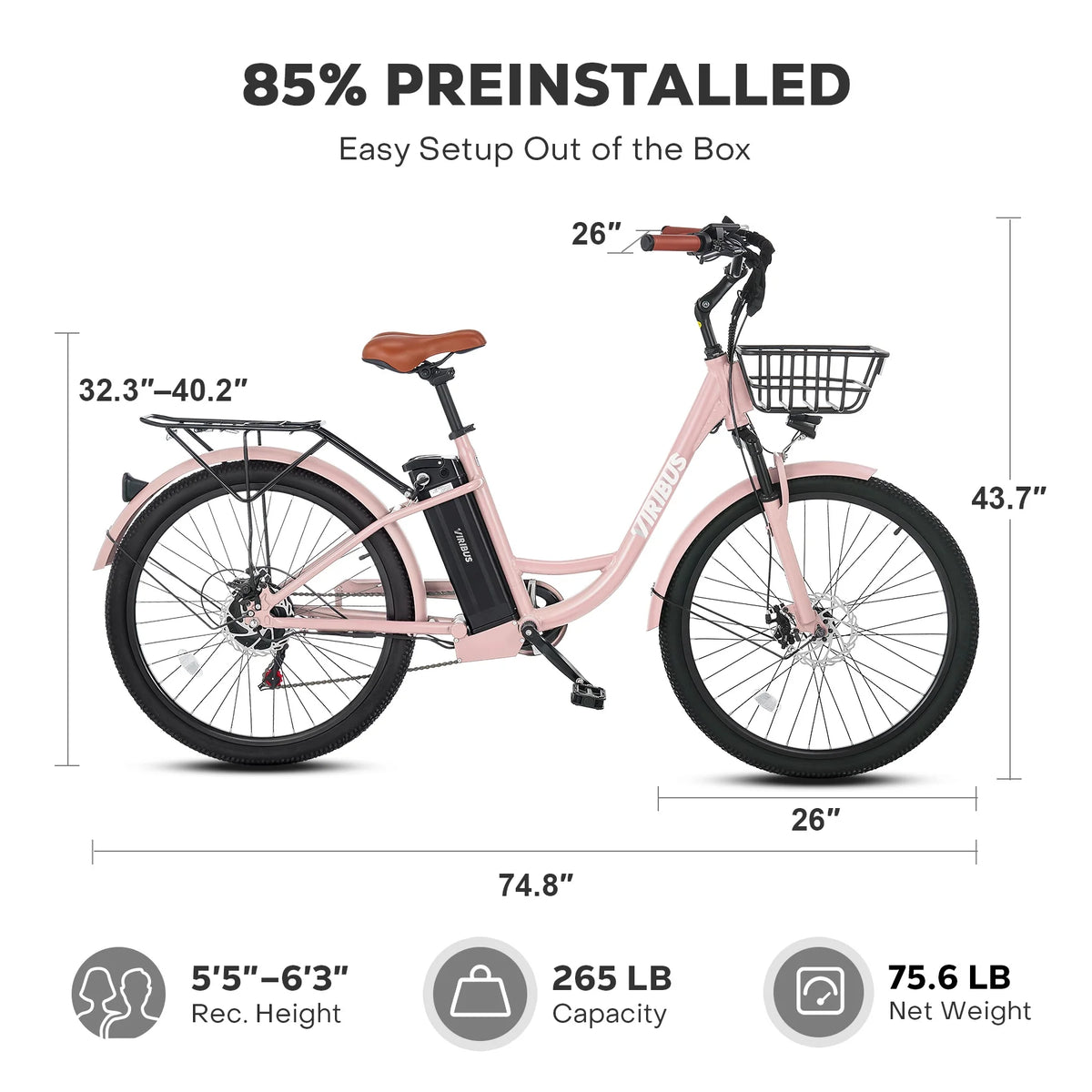 500W Electric Bike with 48V 13Ah Battery F3223