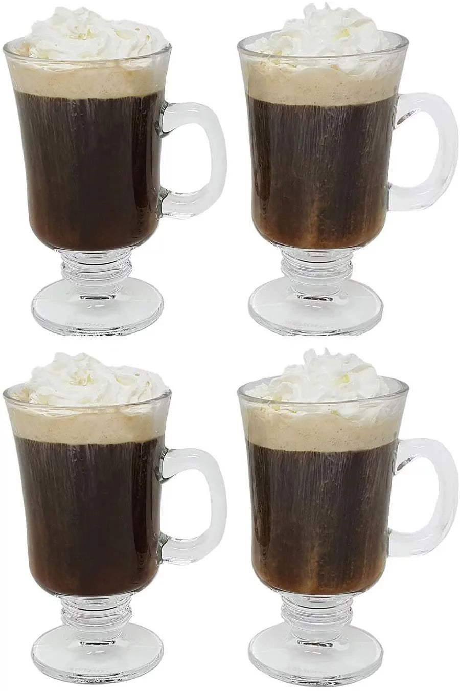 Irish Coffee Glass Coffee Mugs Footed 8 oz. (4) J384