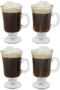 Irish Coffee Glass Coffee Mugs Footed 8 oz. (4) J384