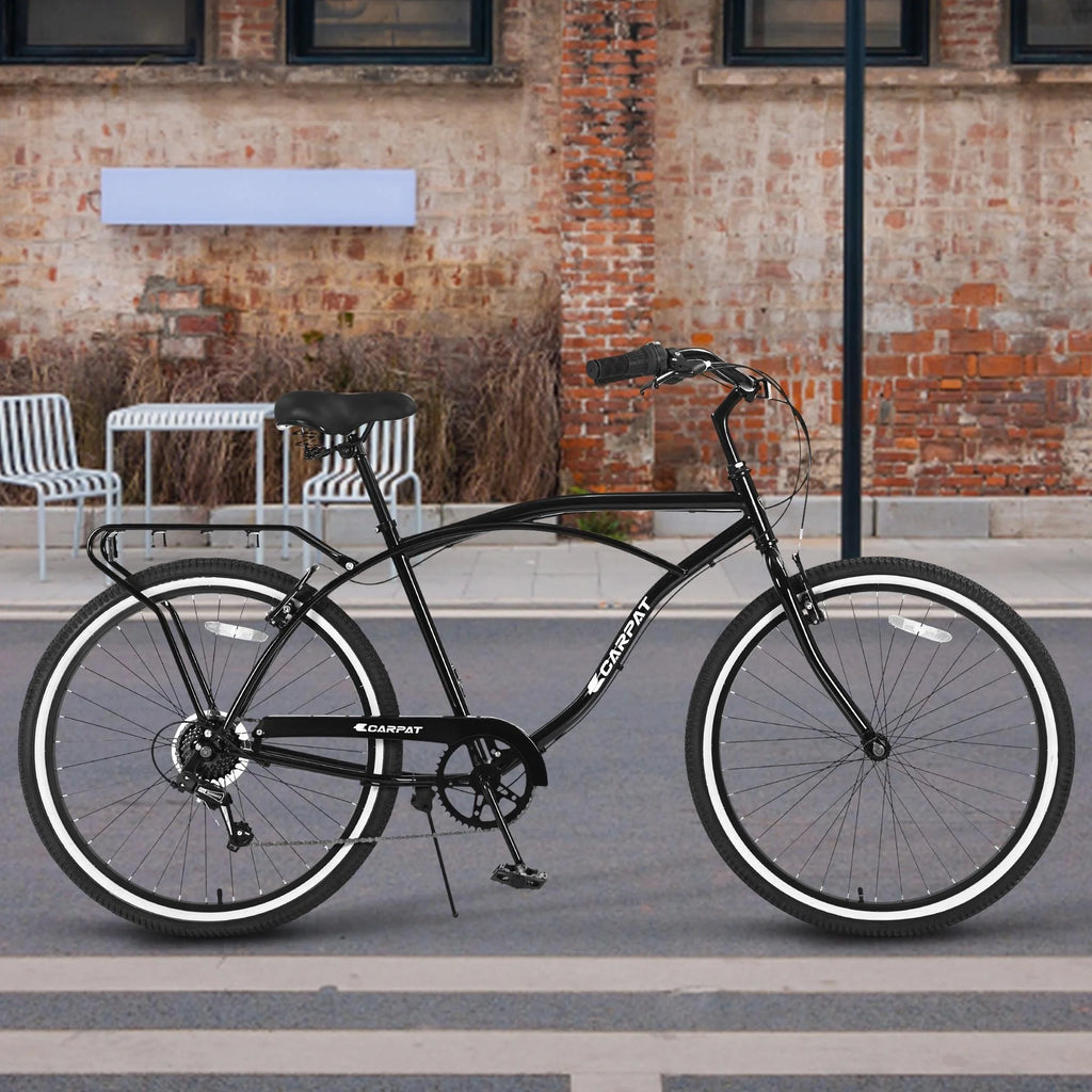 Green Single Speed Bike with Rear Cargo Rack R538601