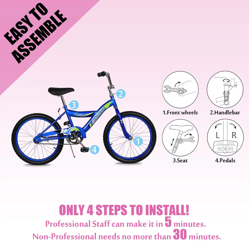 20 Inch Kids Bike with Kickstand and Coaster Brake Z203