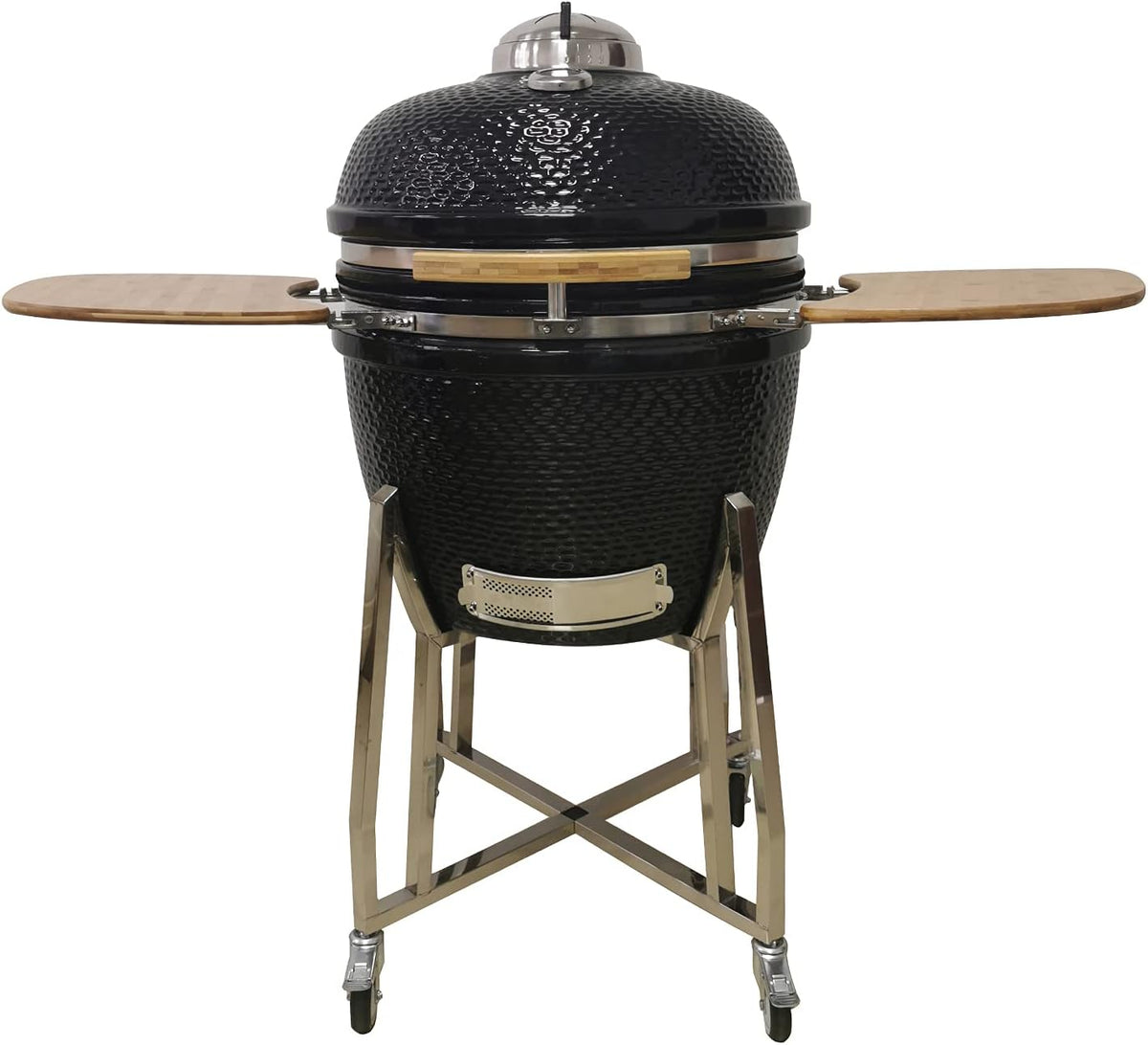 24 Kamado Ceramic Grill with Stainless Steel Cart I85126