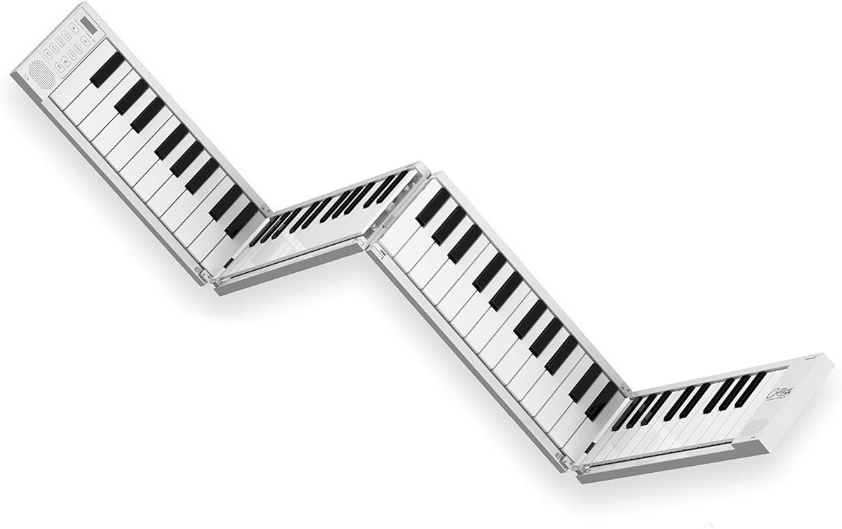 White Portable Digital 88 Key Folding Piano Keyboard with Sustain Pedal and Storage Bag A184774