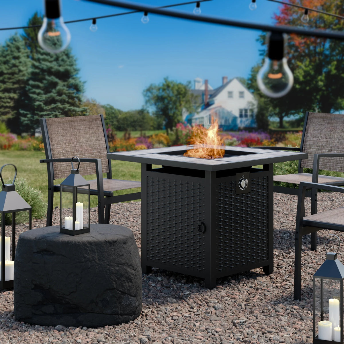 45 Propane Fire Pit Table 50,000 BTU Steel Gas Fire Pit N42861