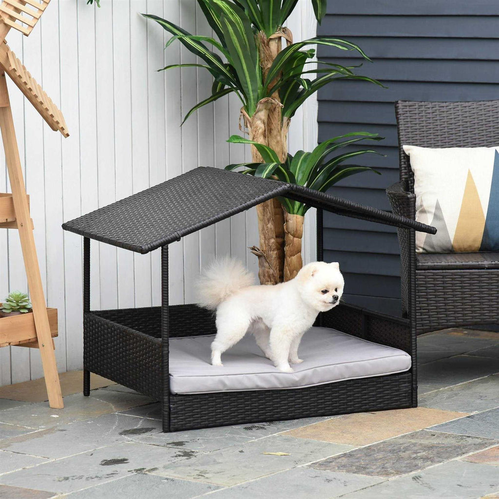 Wicker Elevated Dog House with Removable Cushion P5000