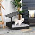 Wicker Elevated Dog House with Removable Cushion P5000