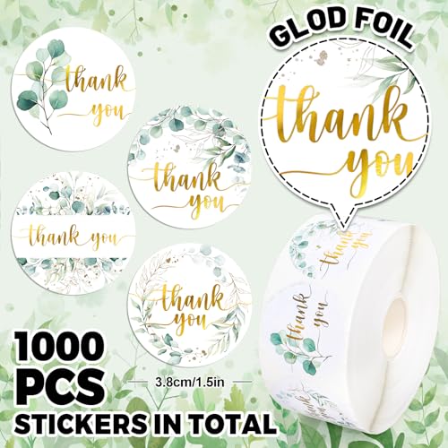 1000Pcs Christmas Gold Foil Stickers Roll F4422
