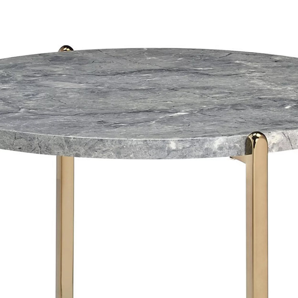 Oval Marble Top End Table X406943