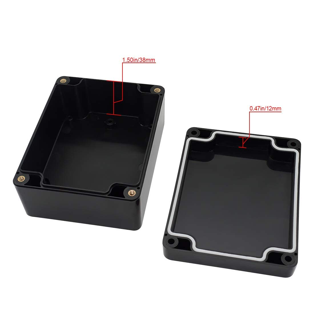 ABS Plastic Electrical Project Box Black 4.5 x 3.5 x 2.1 inch S5156