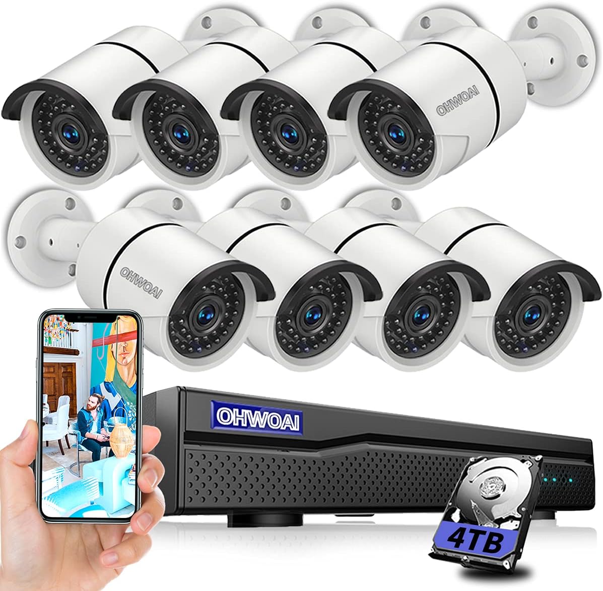 8 Channel POE Security Camera System with 1TB HDD U302850