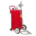 35 gal. Portable Gas Caddy Fuel Transfer Pump Rolling Gas Can D48614