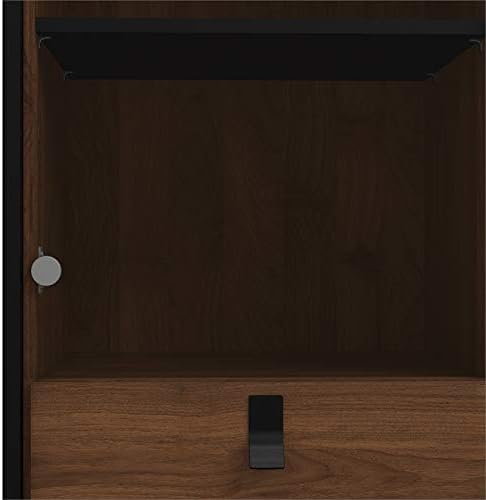 Black Matte Walnut 1 Glass Door China Cabinet K809