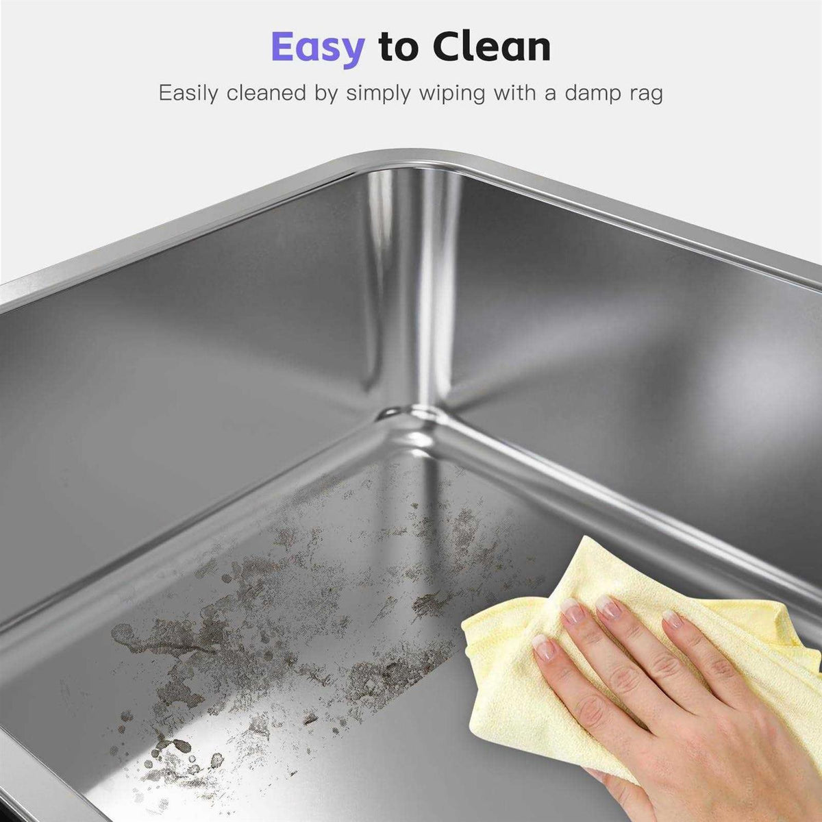 Enclosed Stainless Steel Litter Box XL with High Side U4792
