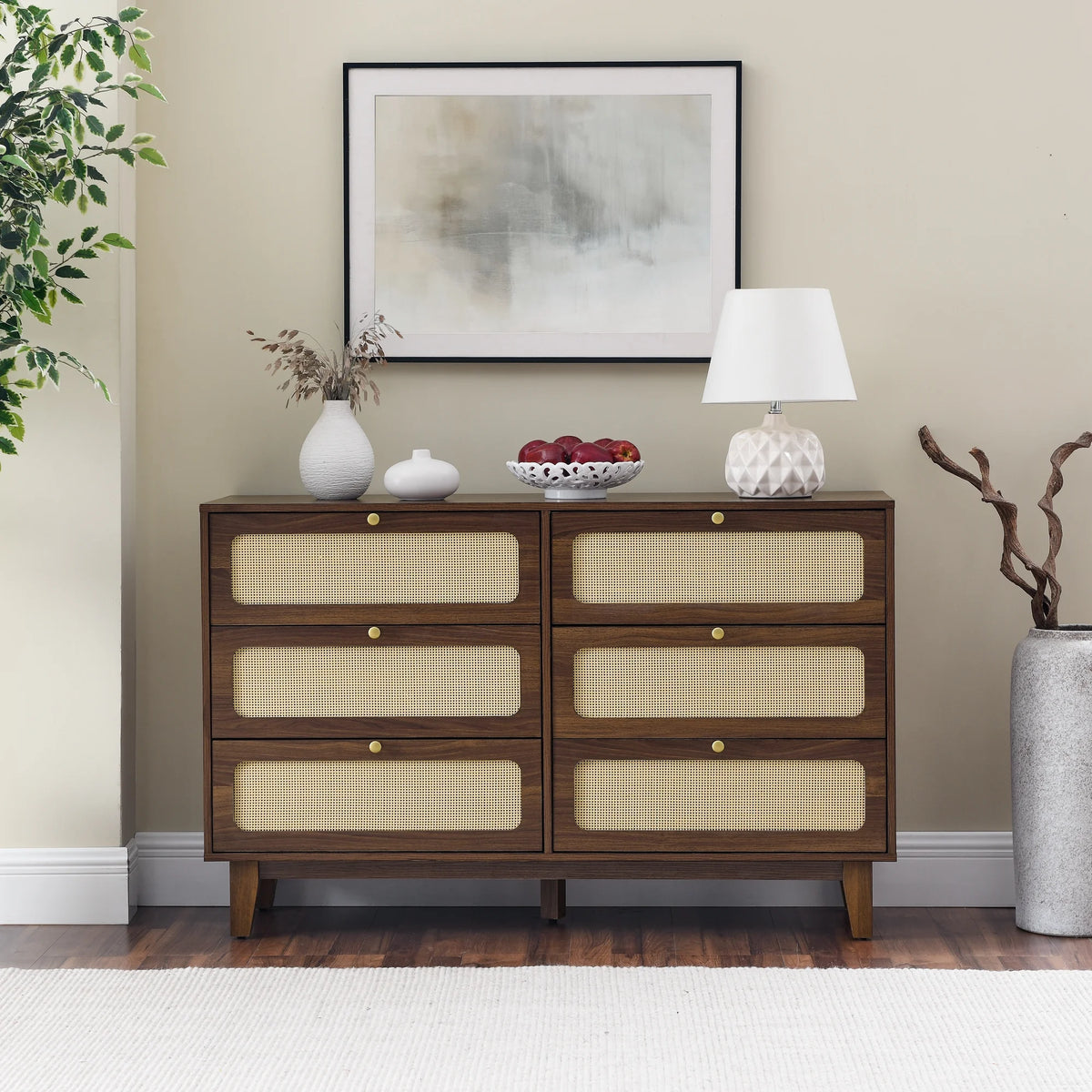 Antique Wooden 6-Drawer Dresser Storage Cabinet Z8980